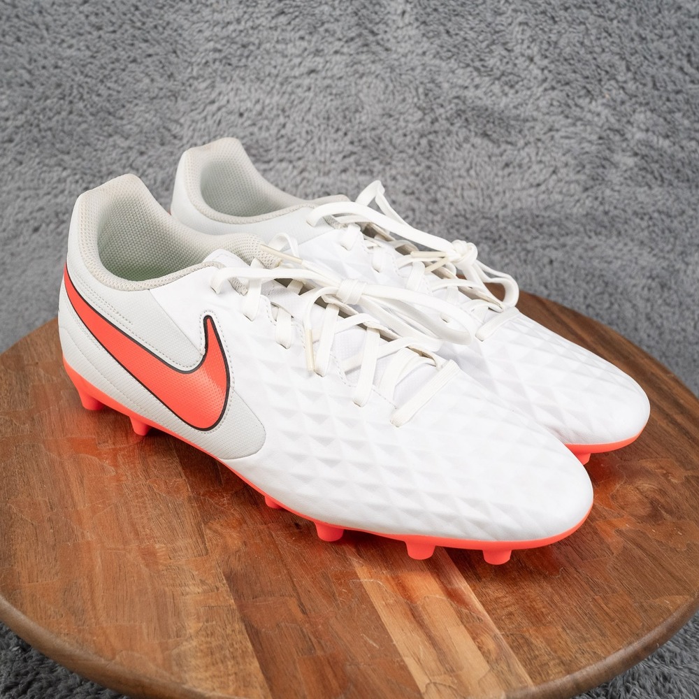 Nike Tiempo Legend 8 Soccer Cleats Men's Size 10.5 White Orange AT6107-163